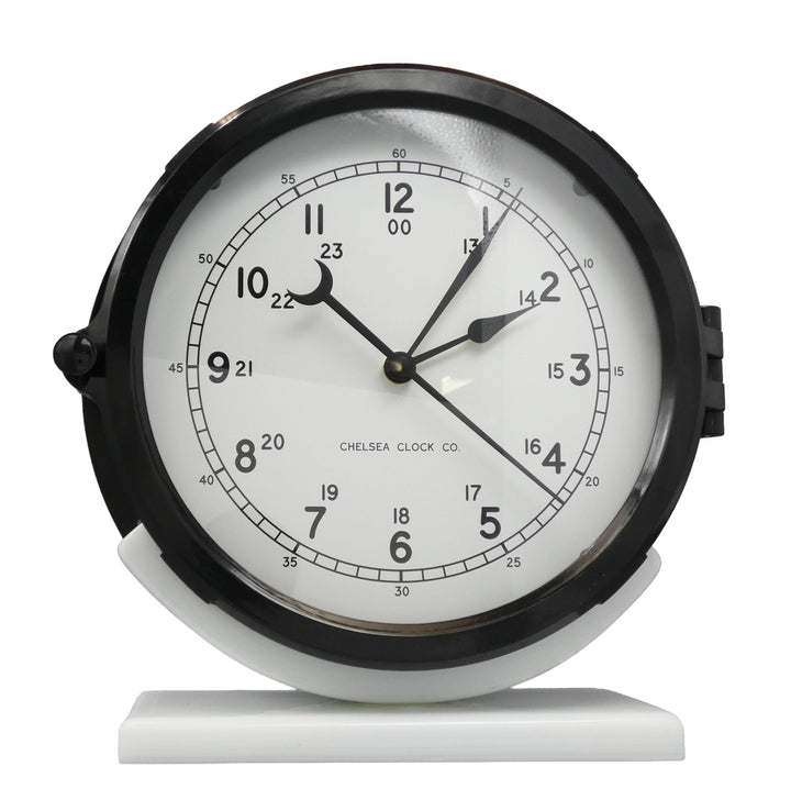 Naval Deck Glass Base White Clock Front