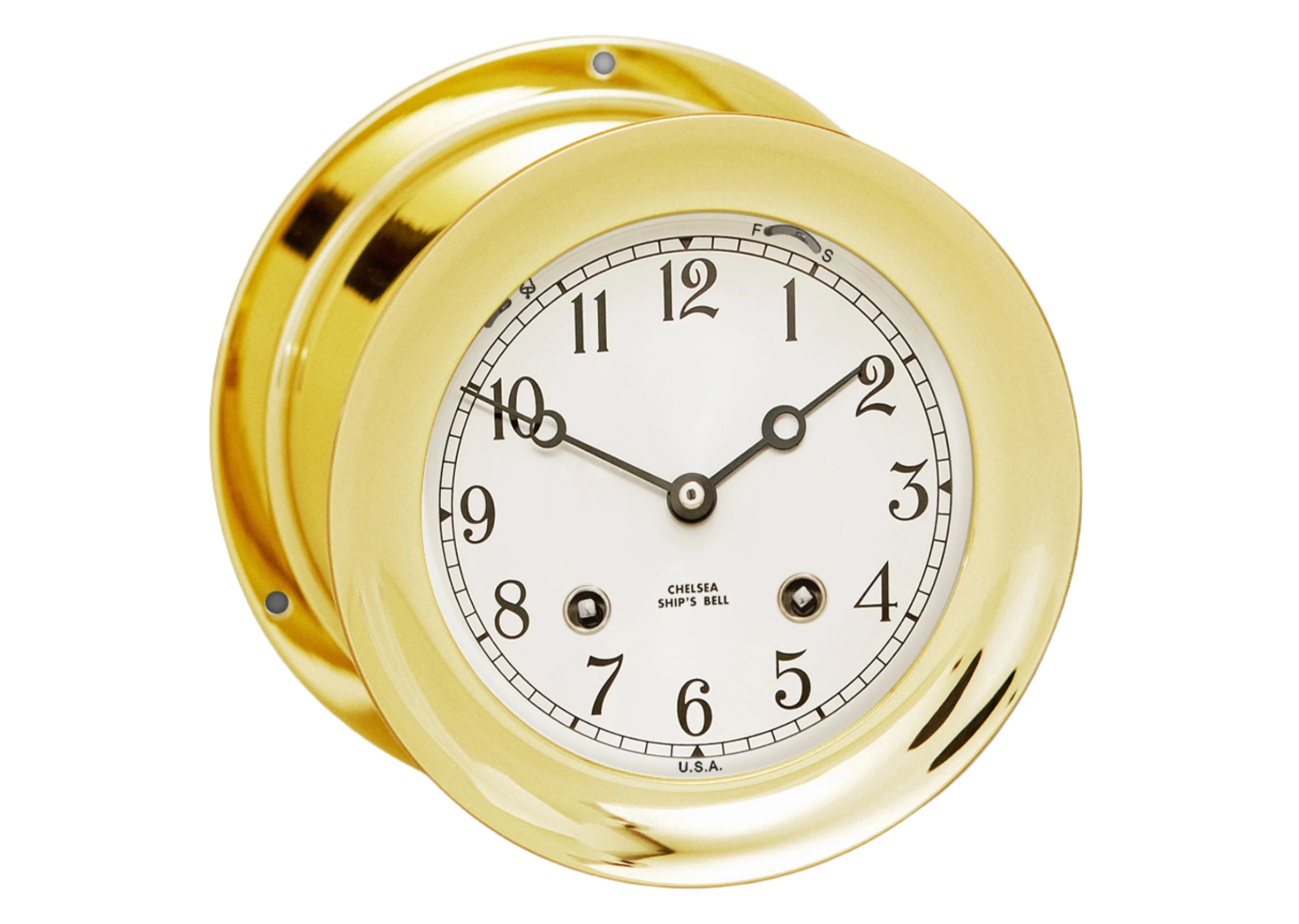 Solid Brass Finish Ship's Bell Clock |