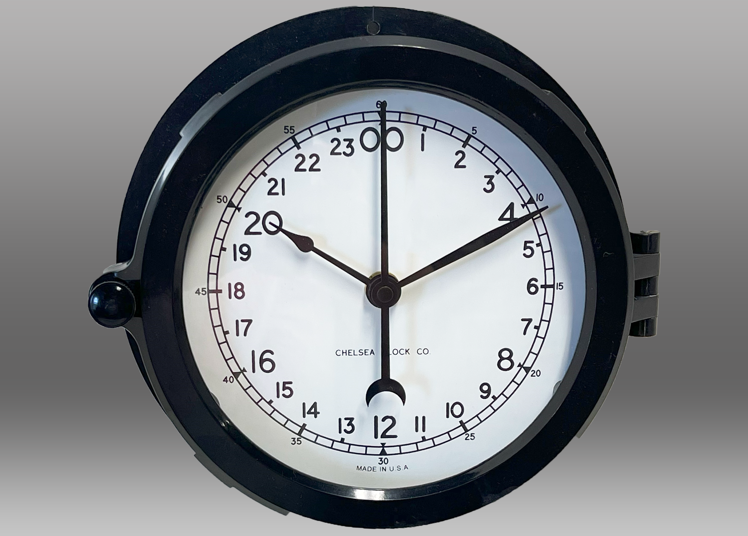 NEW: Patriot 24 Hour Deck Clock - 8.5" White Dial 