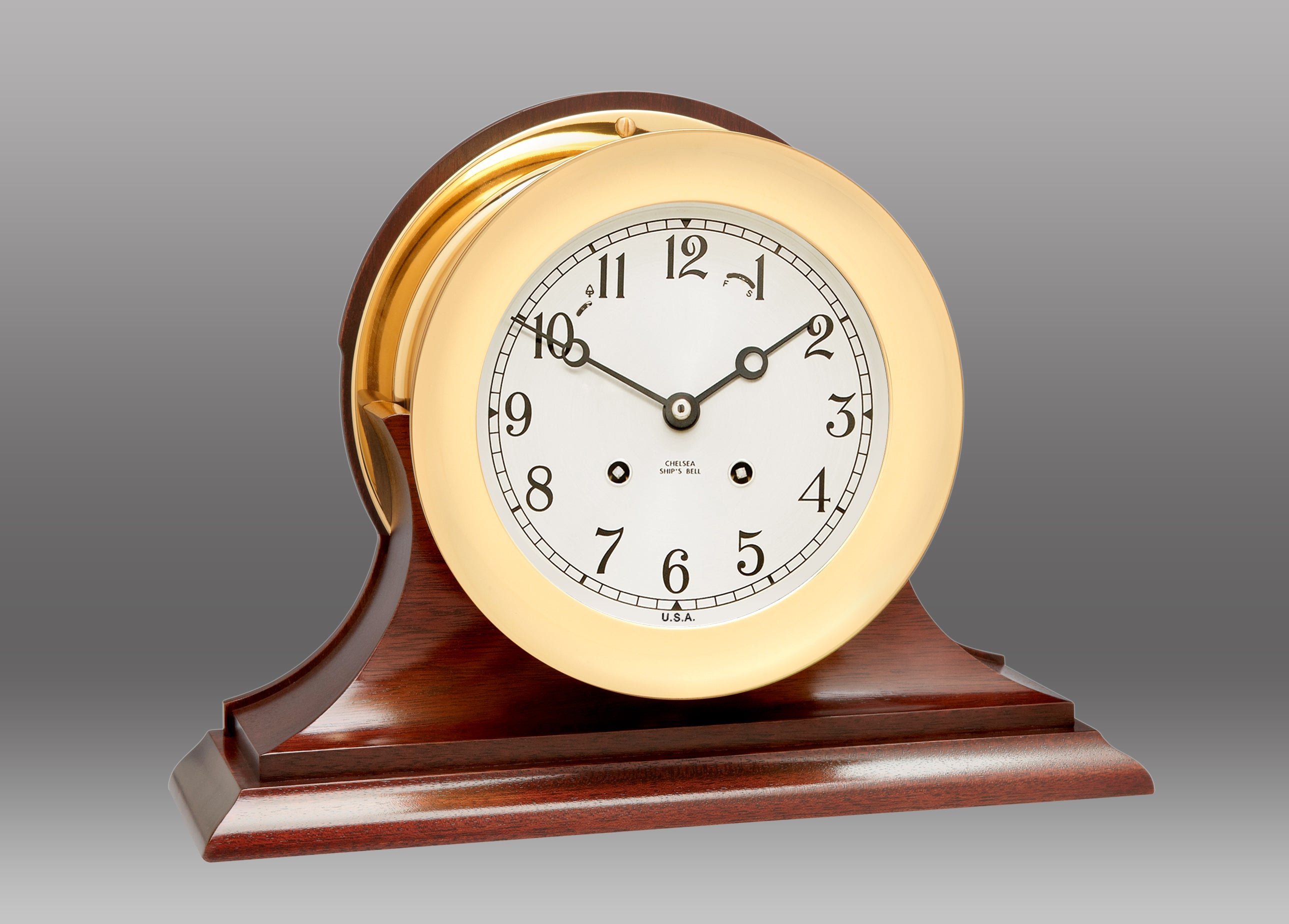 6" Ship's Bell Clock, Traditional Base