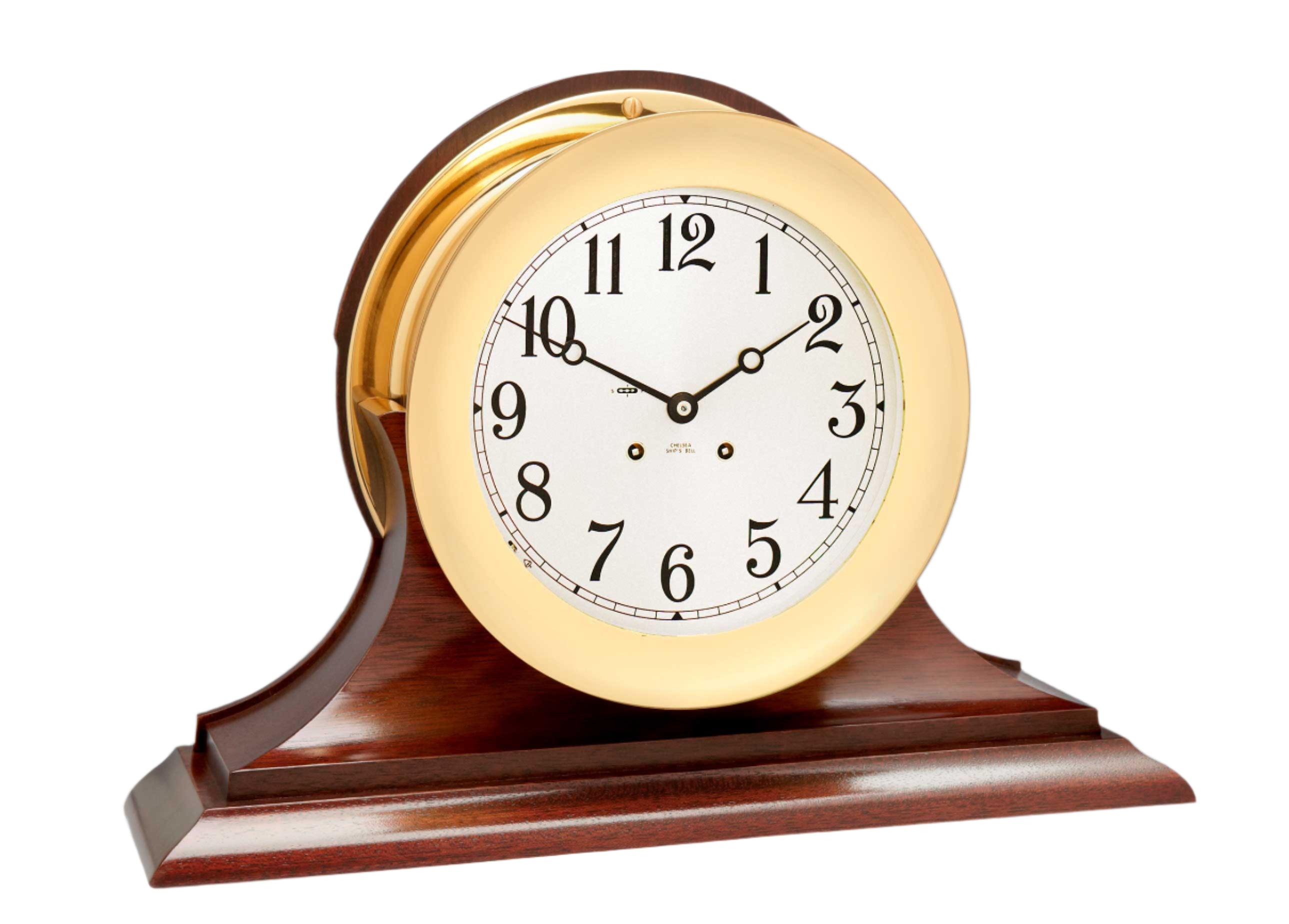 8 1/2" Ship's Bell Clock, Traditional Base