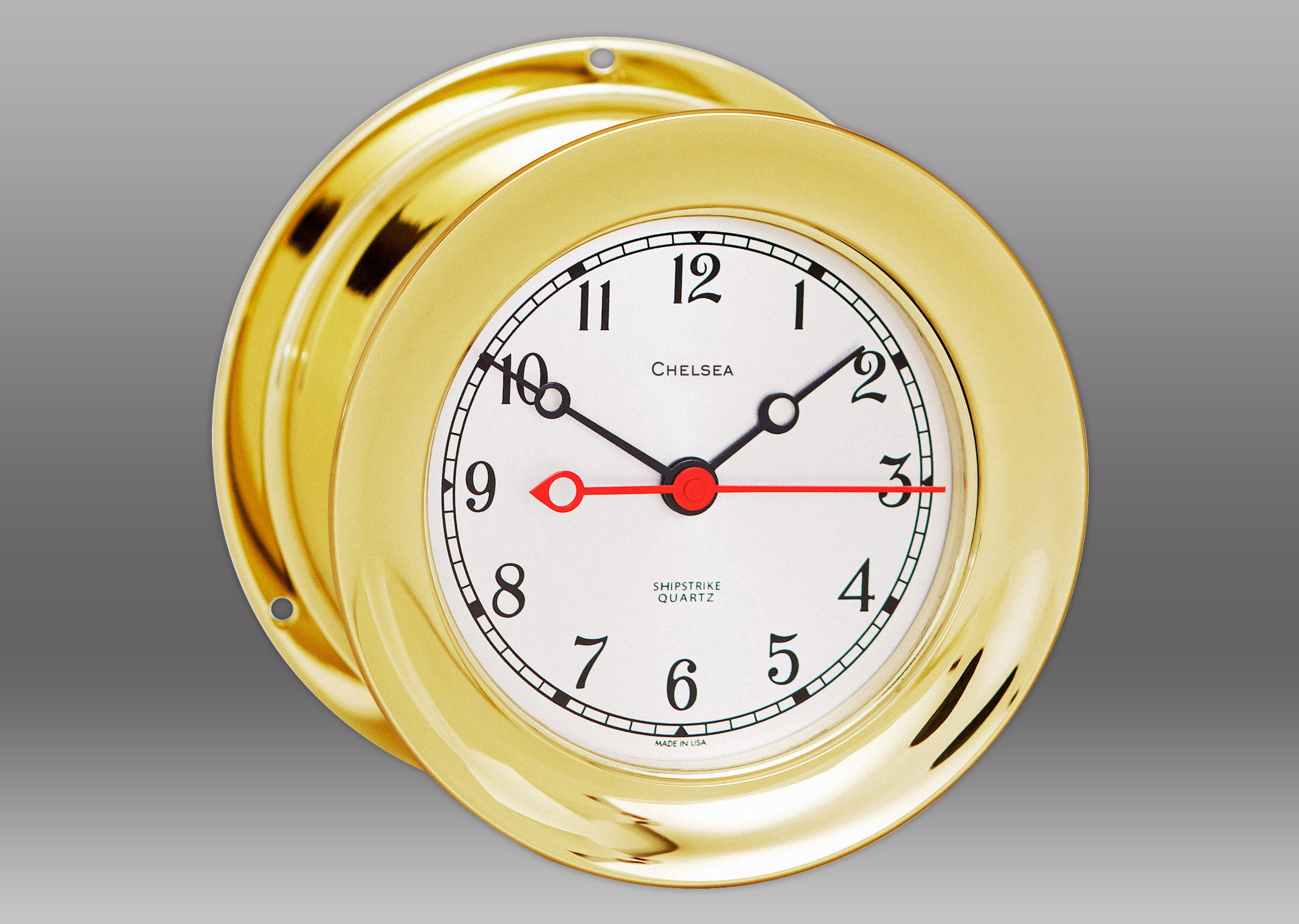 4 1/2" Shipstrike Quartz Clock in Brass