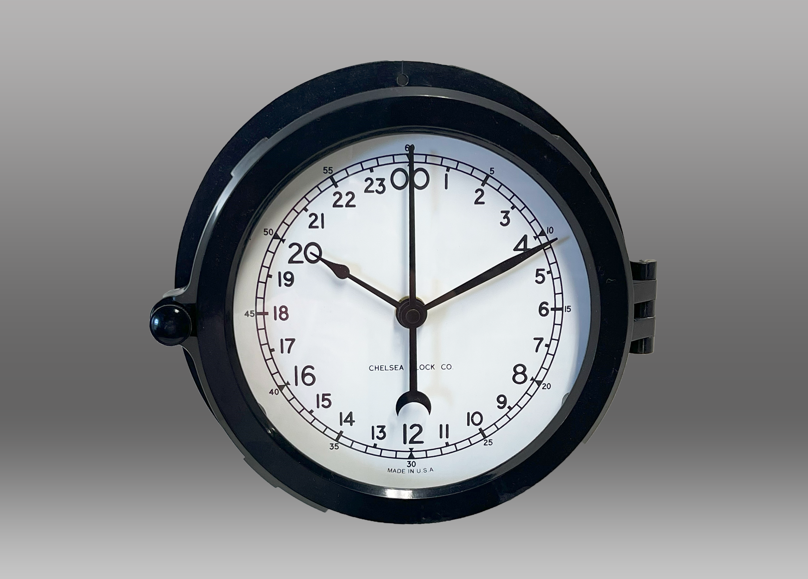 NEW: Patriot 24 Hour Deck Clock - 6" White Dial 