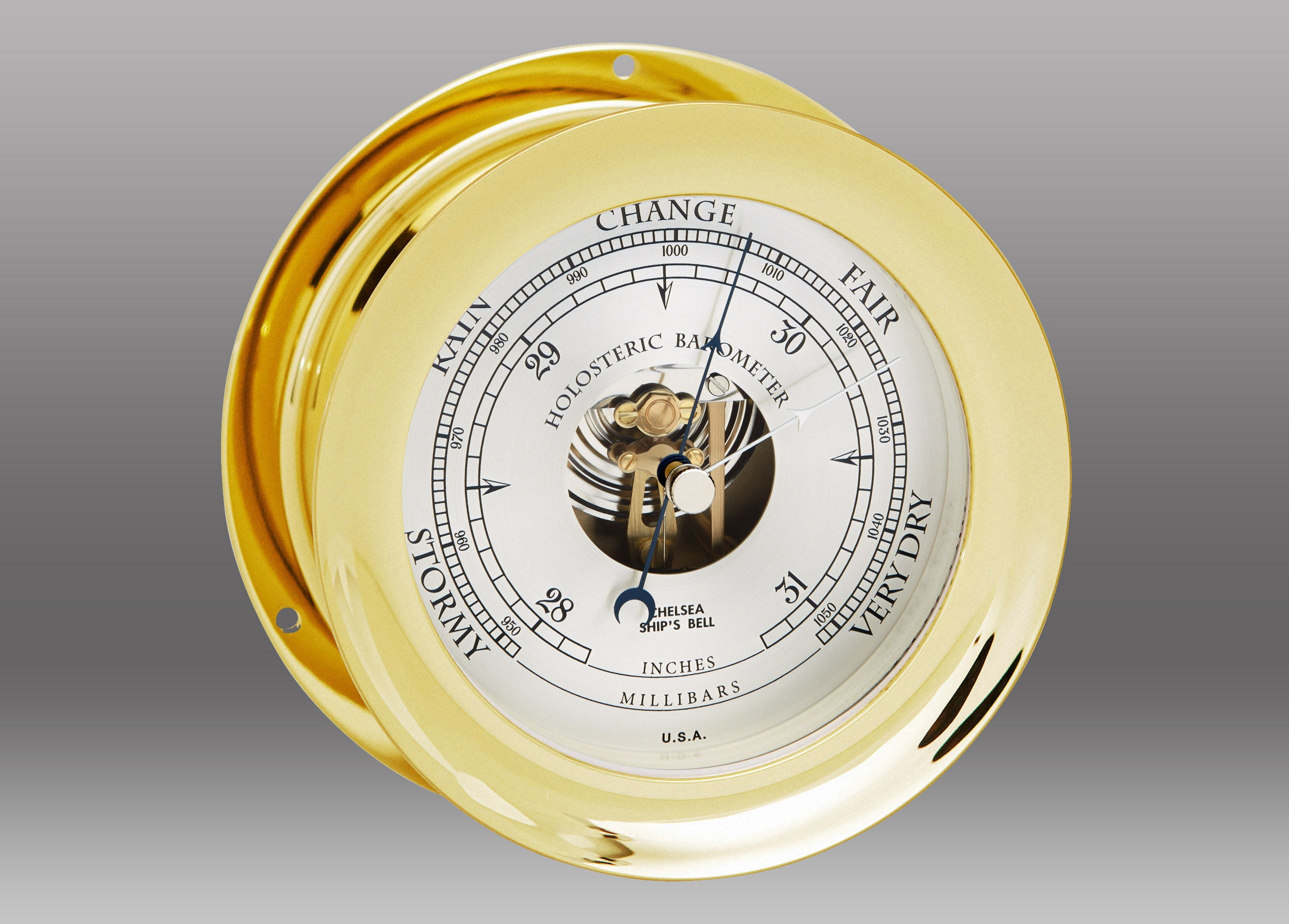 6" Ship's Bell Barometer in Brass